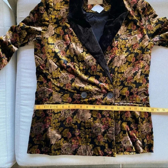 NWT Free People Nicolette Velvet Floral Blazer Oversized Boyfriend Jacket XS - Picture 15 of 17